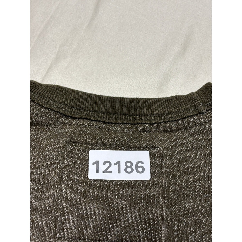Abercrombie & Fitch Mens Medium Olive Marled Sweatshirt Elbow Patches Pocket - Picture 9 of 9